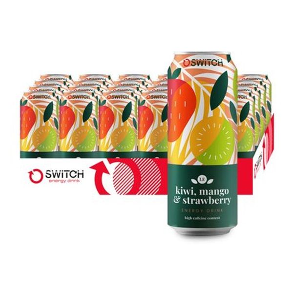 Switch Kiwi, Mango &amp; Strawberry Energy Drink 24 x 500ml