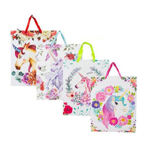 Large Unicorn Gift Bags 26x32cm 4pc