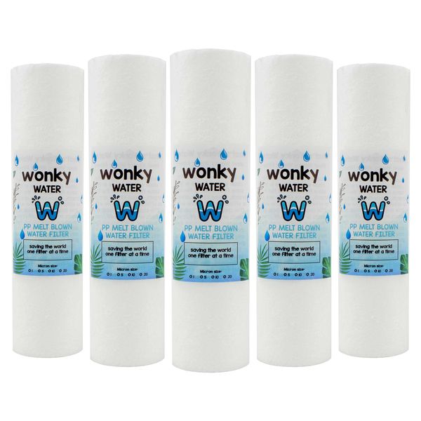 Wonky Water 10 inch Slimline Sediment Replacement Water Filters (5 Pack)