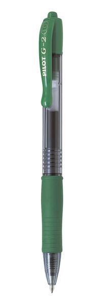 Pilot G-2 10 Gel Broad Nib Retractable Pen - Box of 12 - Green