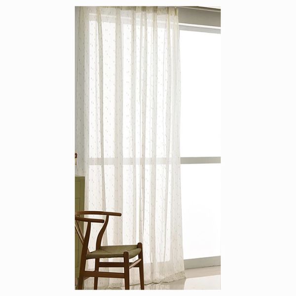 Matoc Readymade Curtain 265cmWx218cmH -Sheer Voile -Taped -GoldStrip