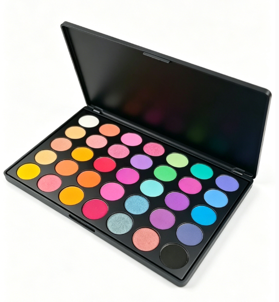 32-Color Vibrant Eyeshadow Palette, Matte &amp; Shimmer, 1pc