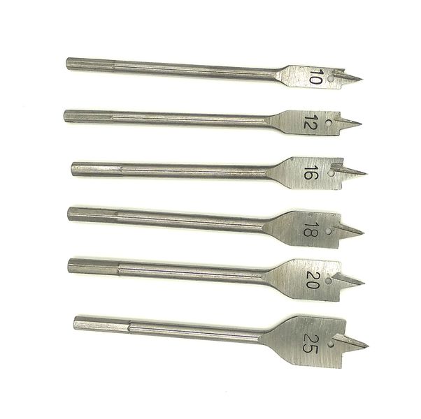 Paddle Flat Wood Boring Drill Bit Set 6 Piece