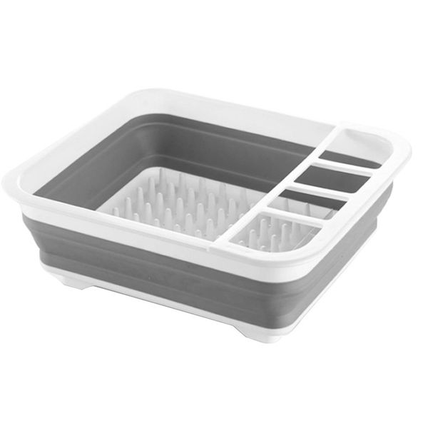 Foldable Collapsible Dish Rack Multifunctional Drainer Basket Storage Box