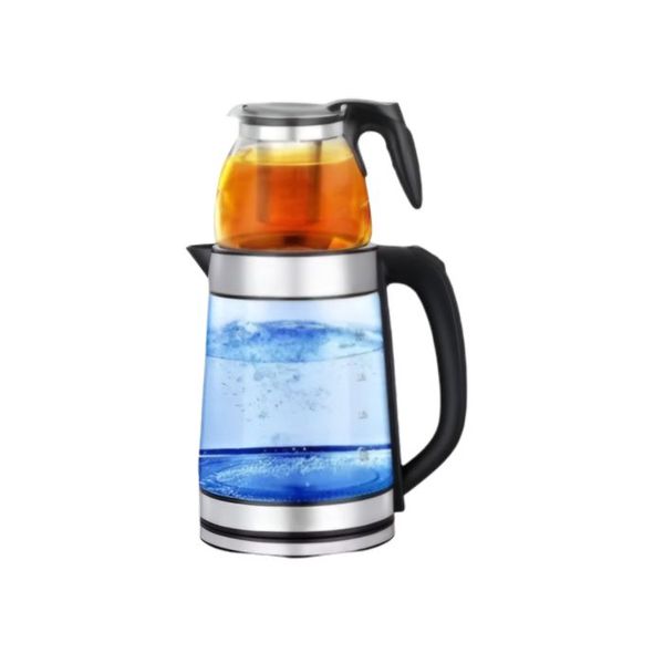 2.2L Glass Electric Kettle with 0.8L Glass Teapot - 1500W