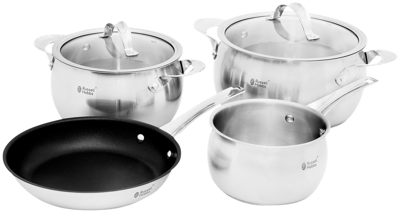 Russell Hobbs Nostalgia 7 Piece Stainless Steel Belly Pot Set