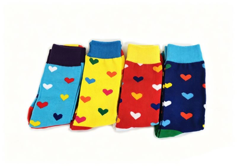 Funky Happy Socks For Men &amp; Women - 12 Pairs - Hearts