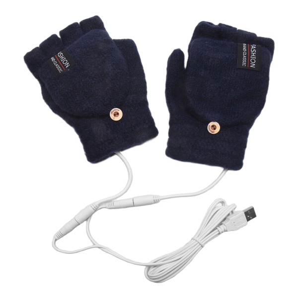 Electric Heated Gloves Double-Sided Heating Gloves - Navy Blue
