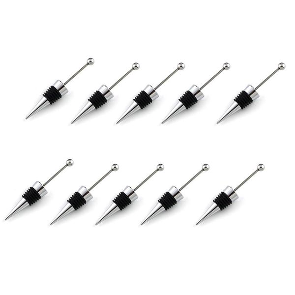 Bead Rhinestone Lampwork Decorative Beaded Wine Bottle Stopper 10Piece