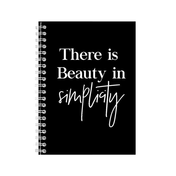 Simplicity A5 Notebook Spiral Lined Motivational Saying Graphic Notepad 160