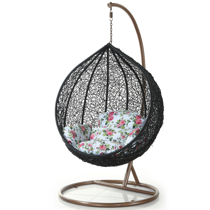 Hanging / Garden / Balcony Swing Chairs Black / Floral White Colours