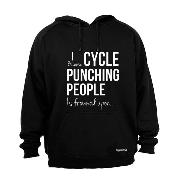 I Cycle Because... Mens Hoodie - Black