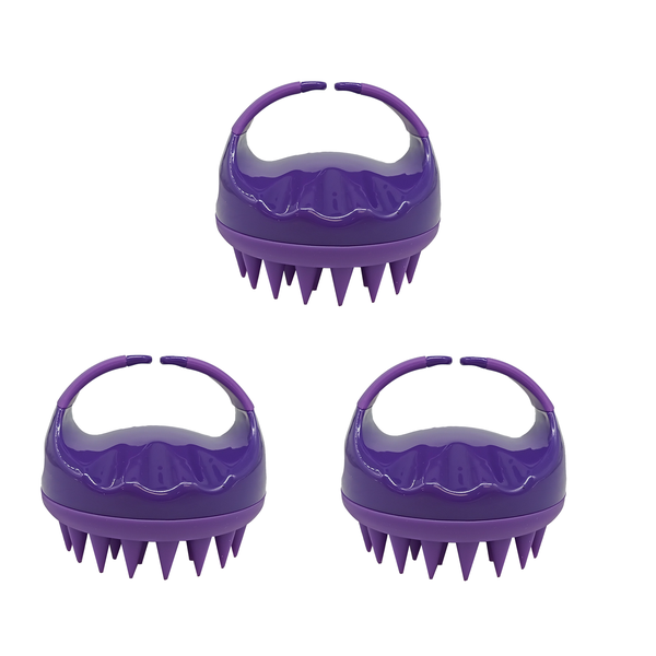 Purple Elegance: 3-Pack Sarah Beauty Scalp Massagers