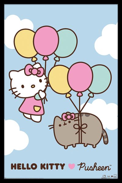 Pusheen X Hello Kitty (Up And Away) Poster With image