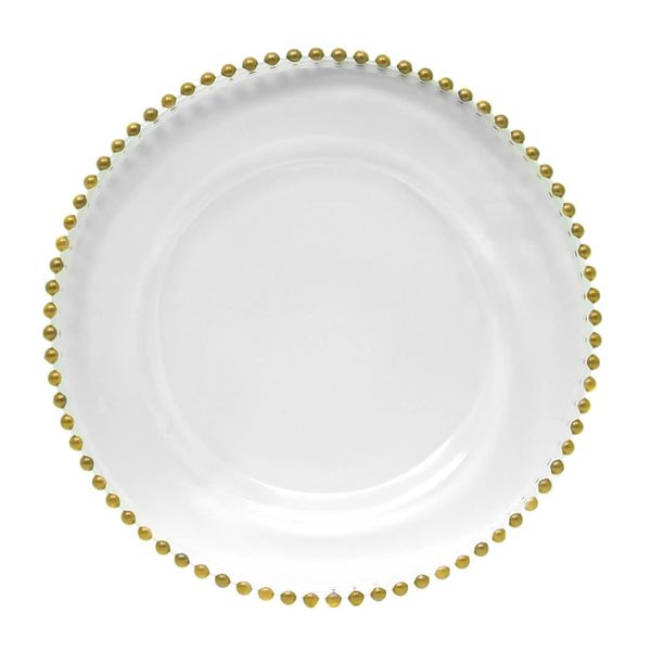 6 Gold Beaded Plastic Underplates