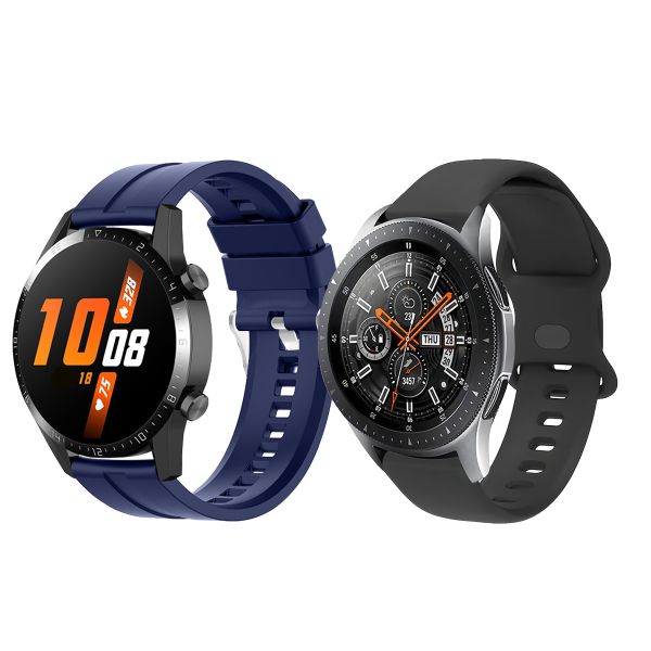 2 PACK Silicone Strap Compatible With Huawei Watch GT 22mm