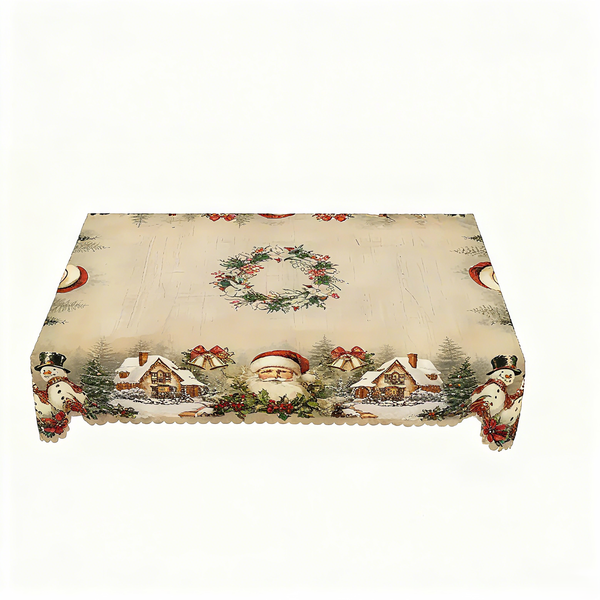 Milky White Christmas Square Table Cloth