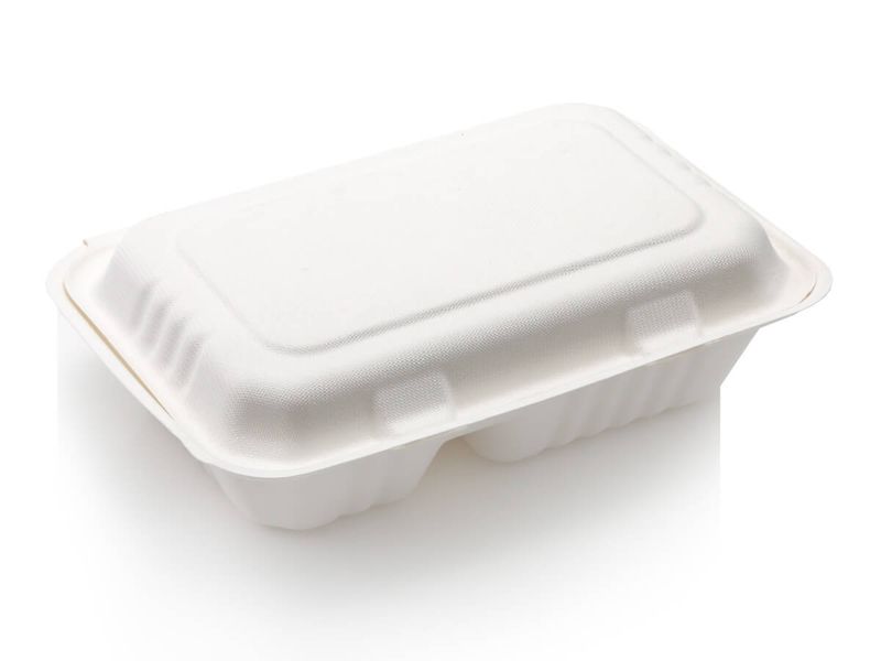 1000ml Two Compartment Clamshell - Pack of 50