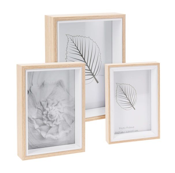 Desktop 3-Piece Rectangular Picture Frame 3 Sizes 21.9, 19.3 &amp; 16.7cm