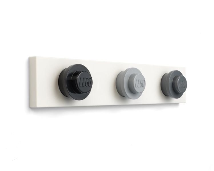 LEGO Wall Hanger Rack (33cm) - Black, Grey, Light Grey