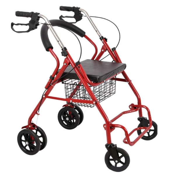 3-in-1 Folding Rollator Walker with Padded Seat