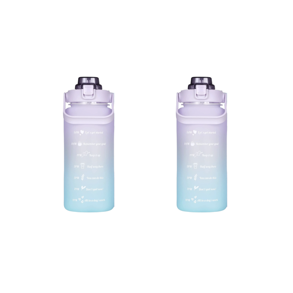 2L Large Capacity Motivational Water Bottle with Straw Motivational Sticker
