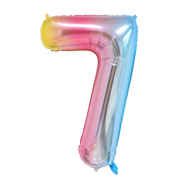 iKids 40 inch Large Rainbow Birthday Balloon Number 7