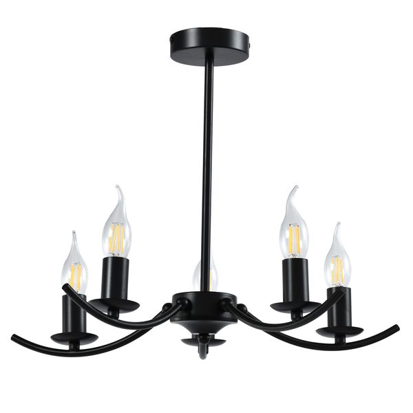 Chic 5-Light Metallic Hanging Chandelier
