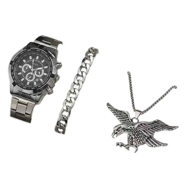 Executive Style 3-Piece Men's Watch &amp; Accessory Set