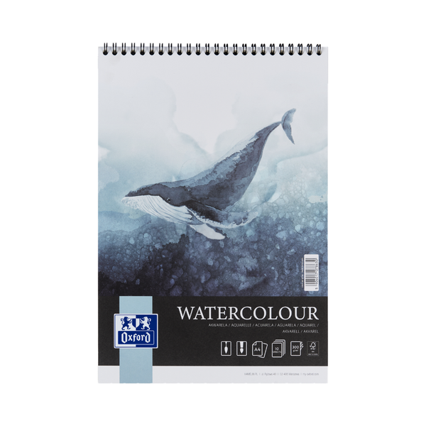 Oxford A4 Watercolour Pad 10 Sheets 300g Spiral Bound