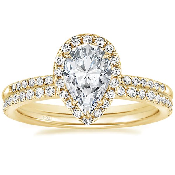 Rings Wedding Somen Teardrop Bridal A