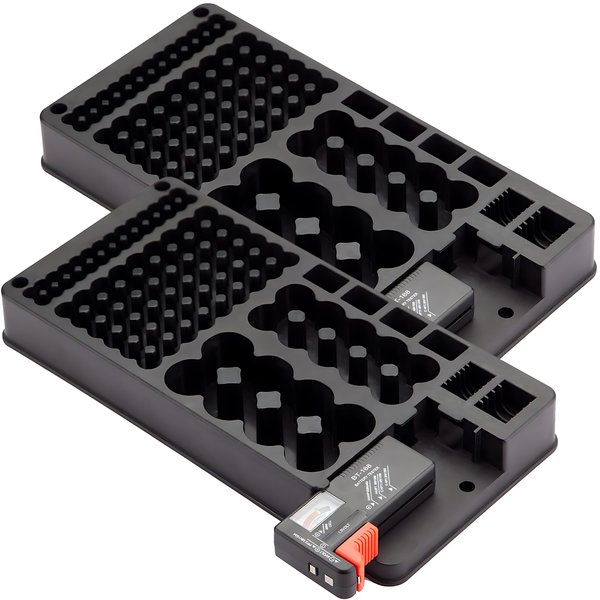 Battery Organizer Box Battery Storage Case Battery Holder Case - 2 Piece