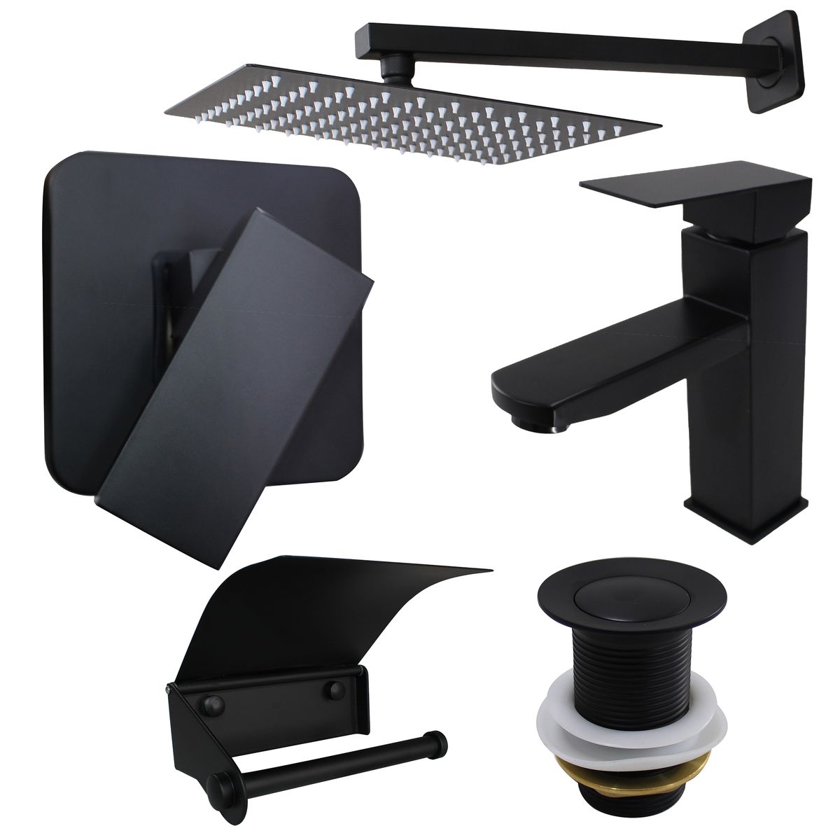 LMA Square Bathroom Accessories Set with Shower Head Arm & Mixer Shop