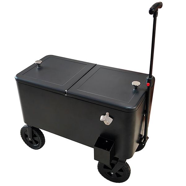Cooler Box 80 Quart, 75L Rolling Ice Chest, Cooler Cart, Party Cooler Trolley