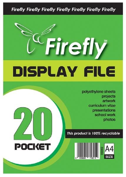 Firefly Pocket File 20 Page A4 (Display Book)