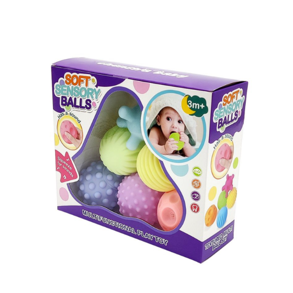 Soft Sensory Balls for Babies - 6 Textured Developmental Play Balls