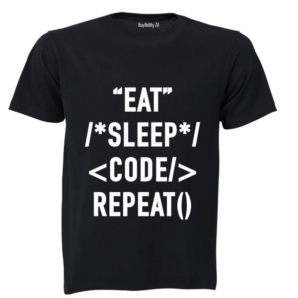 Code - Repeat - Mens - T-Shirt - Black image