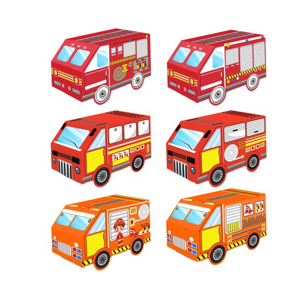 Party Favor Boxes - Firetruck Themed - 12 Boxes