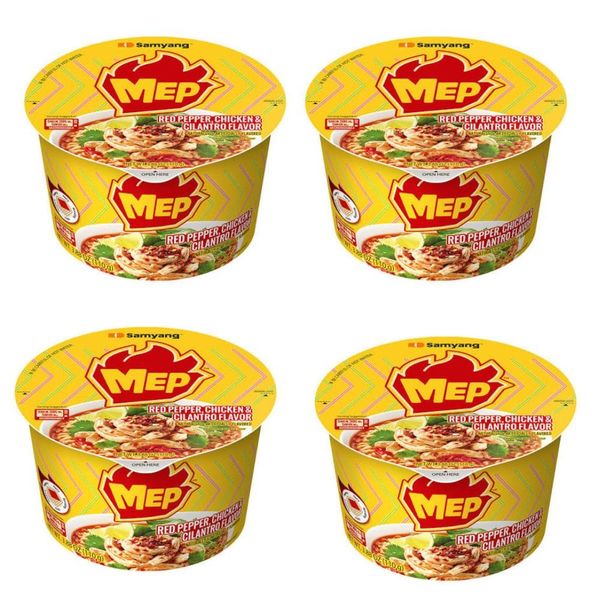 4 Pack Samyang MEP Ramyeon Noodles - Red Pepper, Chicken &amp; Cilantro