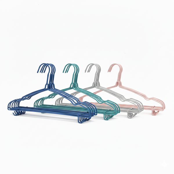 1Pack (10Pcs) Hangers in 4 Colors -Metal Clothes Hangers