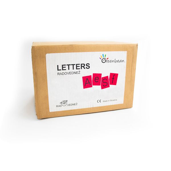 Greenbean - Wooden Letters, 52 Plates - Upper and Lowercase - Box