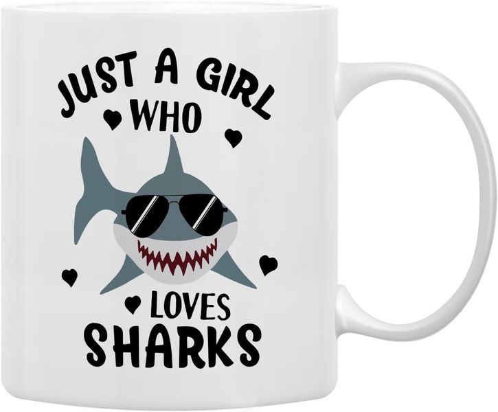 Girl who loves sharks-Father's day-Mother's day-Christmas-Valentines Mug