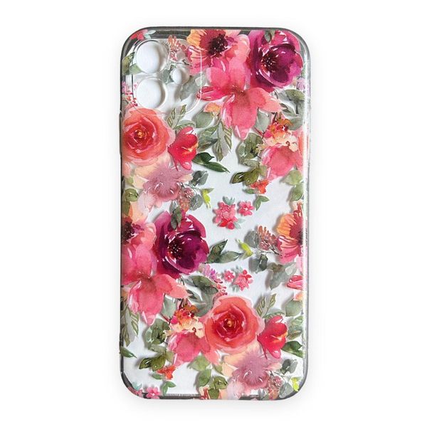 AMA Silicone Protective Floral Clear Phone Case For Samsung S22 Ultra
