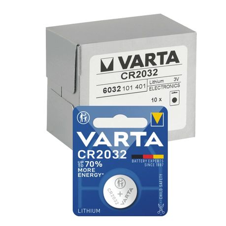 Varta Lithium CR2032 Coin Cell Battery, 2-pack