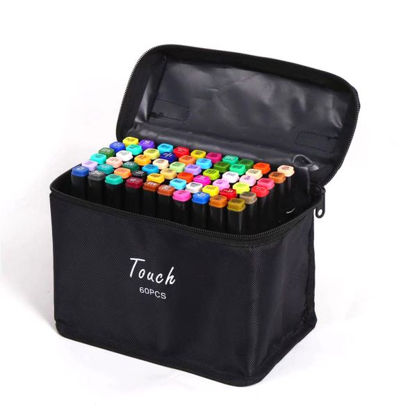 60 pieces Double Tipped Alcohol Art Markers Set
