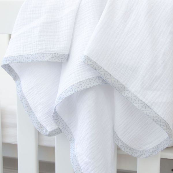 Mingo Rose Large Muslin Blanket Grey Crosslet