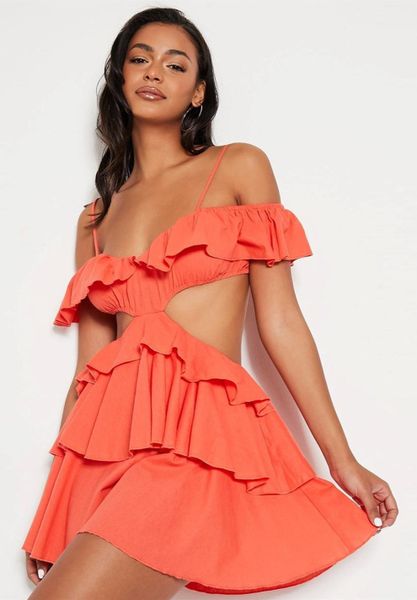 I Saw It First Ladies - Pink Linen Ruffle Detail Sleeveless Playsuit