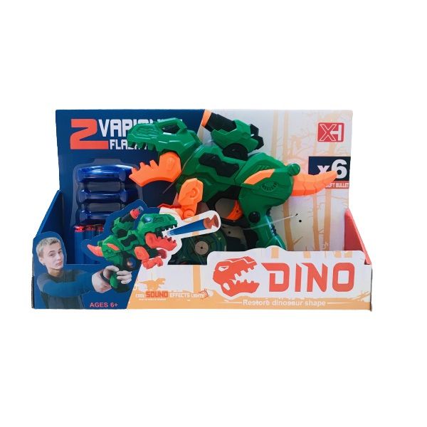 Dinosaur Blaster Gun with Soft Bullets and Targets