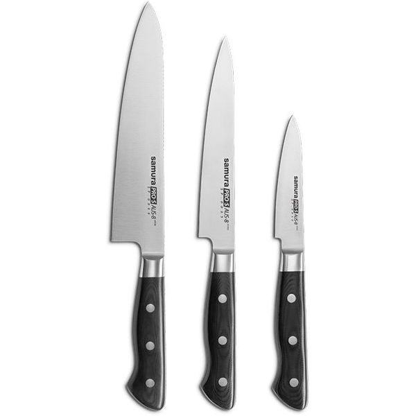 Samura Japanese Steel Forged Pro-S Chef's Knife Set of 3 - AUS-8