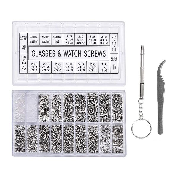 DIY Multifunctional 1000 Piece Stainless Steel Micro Screws &amp; Nuts Repair Kit.